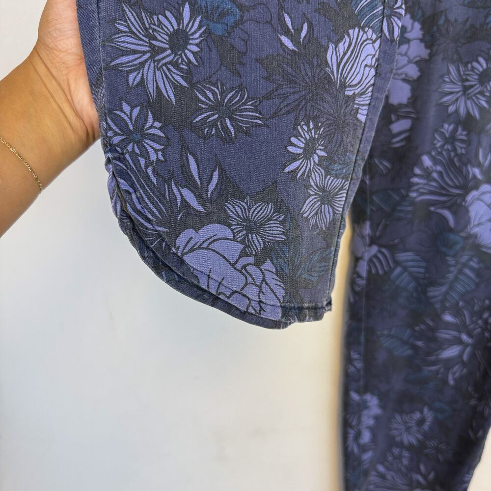 Marine Layer Womens Allison Pant Blue Floral High Rise - S - Picture 3 of 10